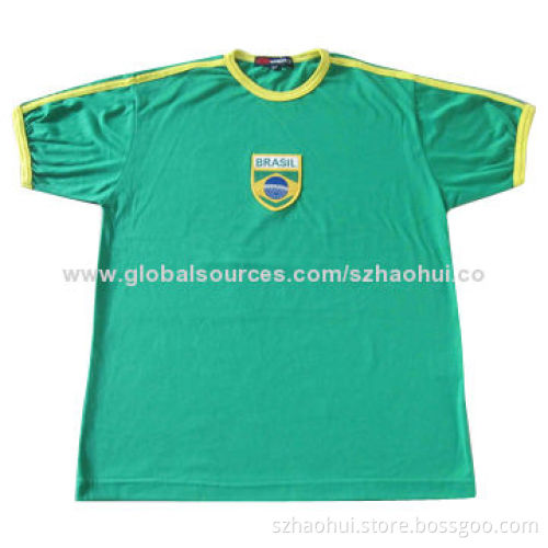 Men's Fashion Design Cotton Jersey T-shirt with Badge Embroidered Logo, Brand Can be Custom Made